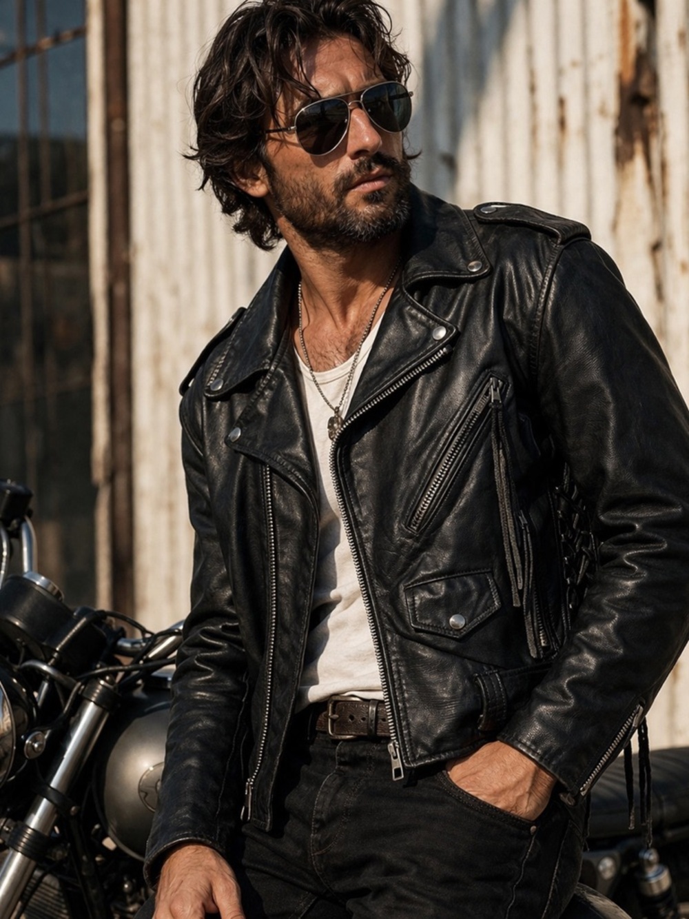 Vintage Excelled Leather Motorcycle Jacket Sz 44 80s 90s Biker Moto Heavyweight